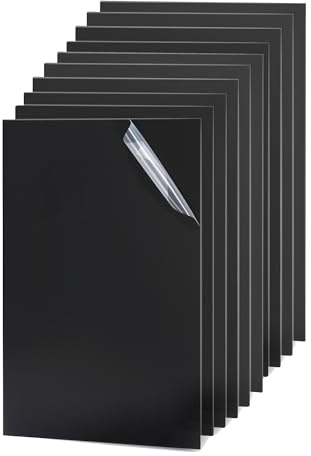 OMTech 10er-Pack schwarze Acrylglasplatten, 20 x 30 cm, 3 mm Dicke für Lasergravur und -schnitt, transparente Acrylglasplatten für DIY-Projekte
