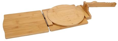 Sxhlseller Tortillapress Av trä, Roterbar Majstortillamaskin för Enkla Hemgjorda Inpackningar, med Slät Träyta och Robust Degpressare
