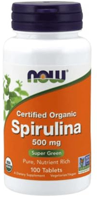 Now Foods La espirulina orgánica, 500 mg - 100 tabletas 100 Unidades 80 g