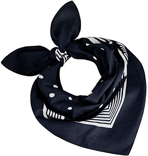 Tobeni Baumwolle Nickituch gepunktet | 55x55 cm Bandana Halstuch | 100% Baumwolle mit Punkten | Quadratisch | Modisches Kopftuch & Stirnband für Damen Herren Kinder Haustiere | Pflegeleicht