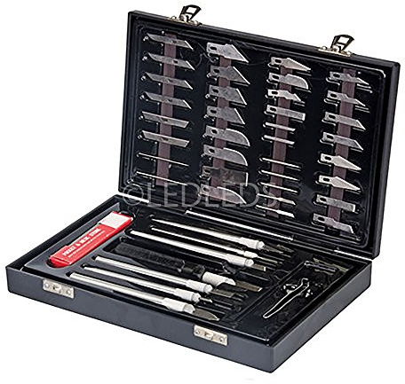 SET KIT 51 PEZZI PZ COLTELLI LAME TAGLIERINO BISTURI PRECISIONE HOBBISTICI