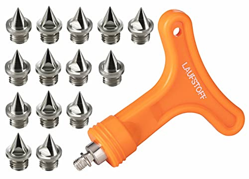 LAUFSTOFF Spikes Leichtathletik Ersatzdornen – echte Millimeter-Längen 2 bis 18 mm – Pyramide, Nadel, Zylinder – 14 bis 500 Stück – für Tartanbahn, Cross und Wettkampf