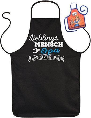 Opa Schürzen Set - Sprüche Kochschürze Großvater : Lieblingsmensch Opa ... Die Legende -- Geschenk Grillschürze Geburtstag Opa + Minischürze