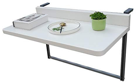 PENGFEI Tische Balkon-Hängetisch Faltbar Computerständer Freizeit Tisch Blumenständer An Der Wand, 2 Farben, 3 Größen (Color : White, Size : 120X40CM)