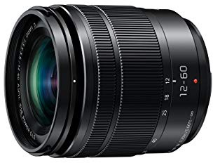 Panasonic H-FS12060E LUMIX G Vario 12-60 mm F3.5-5.6 ASPH. Objectif (Zoom 5X, stabilisateur d'image Power O.I.S, Protection Contre la poussière/Les éclaboussures) Noir (reconditionné)
