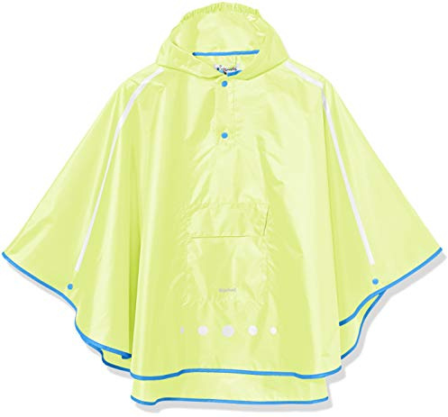 Playshoes Poncho antipioggia pieghevole, Giacca antipioggia impermeabile Unisex - Bambini e ragazzi, giallo neon, XL