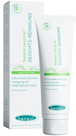 benevi neutral Gesichts-Reinigung 125ml für empfindliche, irritierte, trockene Haut. Ausschließlich milde Tenside, besonders hautverträglich. pH 5,5. Auch für Rosacea oder Neurodermitis neigende Haut