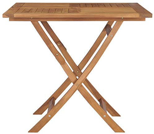 Festnight Tavolo da Giardino Quadrato Pieghevole in Legno Massello di Teak 85x85x76cm Tavolo da Cucina