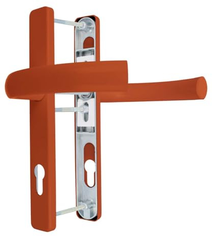 Premium Drückergarnitur Jupiter DHS 92mm - Rechteckig - Griff-Griff, Farbe:Golden Oak RAL 8003, Schildbreite:36mm