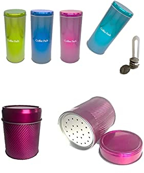 Kaffee-Paddosen Set + plus 4 Padlifter + Schoko/Zuckerstreuer Metallic