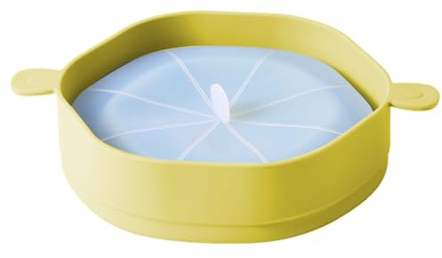 Faltbare Popcorn-Schüssel mit Griff, Großes Fassungsvermögen, Hitzebeständig, Tragbarer Popcorn-Maker aus Silikon für die Mikrowelle (YELLOW)