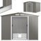 RELAX4LIFE Abri de Jardin en Tôle d’Acier Galvanisée avec Fondation et Double Porte Coulissante, Cabane à Outils avec Toit en Appentis et Volets 260X206,5 X 108 CM (Toit Gris Clair)