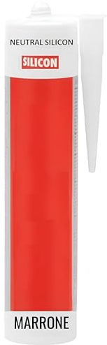 Sellador de silicona neutro al agua sin disolventes para sellar sanitarios, lavabos, ducha Para uso exterior e interior Formato 310 ml (MARRÓN)