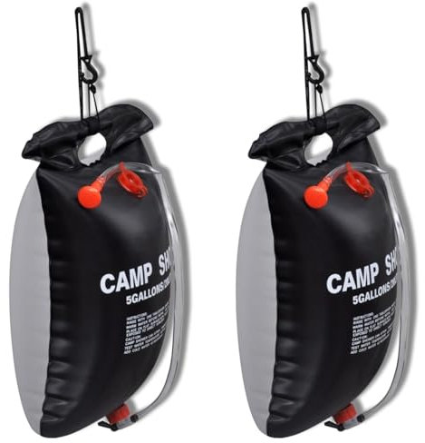 Rantry Campingdusche Solardusche Outdoor Badewanne 20L 2 Stück Tragbare Duschen & Sichtschutz Gehäuse