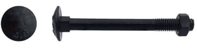 100 Boulons Tête Ronde Collet Carré TRCC 7 x 70 mm - DIN 603 - Zingué Noir - D-Work