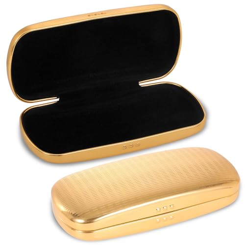 Hifot Metal Eyeglass Case, Glasses Case Hard Shell, Aluminum Spectacles Box Sunglasses Case for Men Women Kids, Reading Glasses Holder
