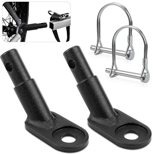 Fahrradanhänger Kupplung Set Fahrrad Anhängerkupplung Schwarz mit Sicherungsstift Adapter für Thule Fahrradanhänger Kinderanhänger Fahrradanhängerkupplung für Kinder Und Hundeanhänger (2 Set)