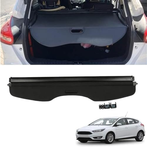 Auto Laderaumabdeckung Rollo für Ford Focus Third gen 2013-2018, Einziehbare Kofferraum Schutz Abdeckung Cargo Cover Innere