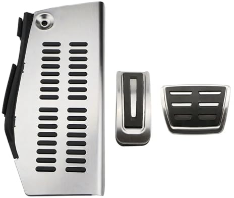 Edelstahl Pedale Kappen Für VW Für Polo Für Golf 4 Für Jetta MK4 Für Bora Für Skoda Für Fabia Auto Pedal Edelstahl Pad Fuß Rest Auto Styling Bremse Fußstütze Pedale(AT B with rest pedal)