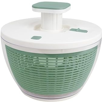 Gourmet Kitchen 6.3 Quart Salad Spinner- Wash, Spin & Dry Salad, Fruits & Vegetables -Sage
