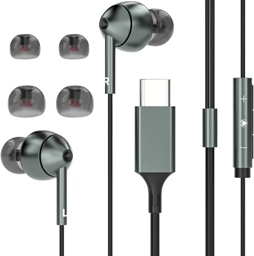 bakibo Casque USB C avec Microphone avec câble Casque USB C avec contrôle du Volume