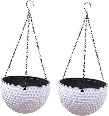 Kisangel 6 Pièces Pot de Fleur Pendaison Plantes suspendues Chlorophytum Jardiniere Plastique Pot Fleur Plastique Pots de Fleurs cintres Porte-Plante Suspendu Jardinière Blanche