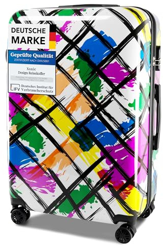 Xonic Reisekoffer – Koffer groß mit Rollen als Hartschalenkoffer – Trolley in Größe M L XL oder im Set Polycarbonat Koffer & Trolleys für Damen, Kinder & Familien (Color Art, XL)
