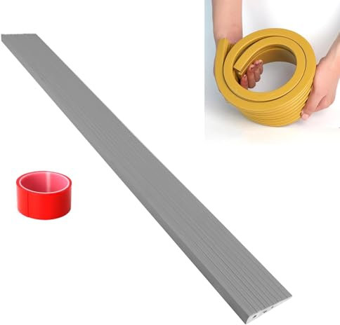 Hoiweqr Türschwellenrampe, Rollstuhlrampe Silikon Schwellenrampe, Rollstuhlrampe Aus Gummi, rutschfeste Oberfläche, Bordsteinrampe, Mit Doppelseitigem Klebeband, 90 X 12 X 2.5 cm(Grey,90x12x2.5cm)