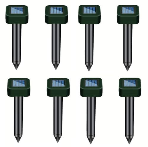Unibos | 4PCS Mole Repellent for Lawns, Ultrasonic Mole Repellent Solar Powered, IP66 Waterproof Mole Groundhog Repellent, Sonic Mole Repeller for Yard Garden Lawns, Mole Deterrent Outdoor (8pcs)