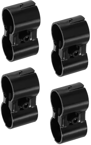 sourcing map 4 Pcs Double Port Parallel Pipe Clamps, 1-1/8 Saddle Metal Connectors