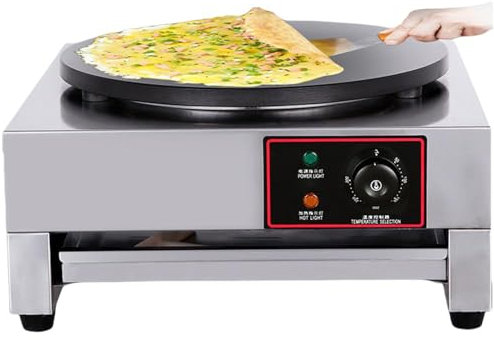 Crepera Comercial De 16 Pulgadas, Máquina para Hacer Panqueques Eléctrica De 3000 W, Control De Temperatura De 50-300 ℃/122-572 ℉, Estufa De Panqueques De Cereales Antiadherente