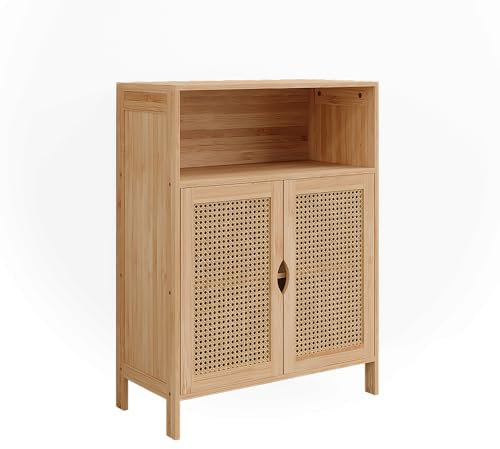 Vicco Midischrank Bambus Liora 60x80x29 cm - Die Badezimmermöbel, Offene und geschlossene Bereiche kombinieren Stauraum mit Übersicht