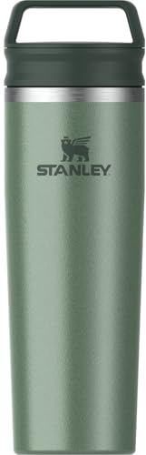 STANLEY Cafe To Go Travel Mug 20 oz | Leakproof Two-Part Drink Through Lid | Tumbler Cup for Coffee, Tea and Drinks | Insulated Stainless Steel Coffee Mug | BPA-Free | Hammertone Green