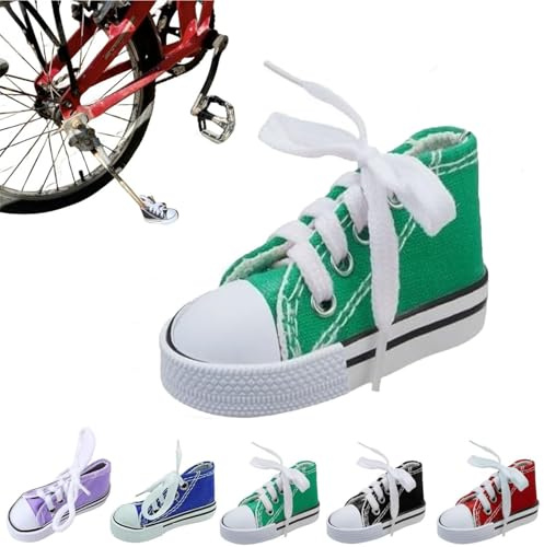 Personalisierte Motorrad-Fußstütze, kleiner Schuh, Motorrad-Seitenständer, Ständer-Verlängerungspad, 1 x Motorradständer, niedlicher Mini-Leinen-Schuhe, Seitenständer, Motorradzubehör (grün)