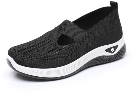 XCMXBM Chaussures orthopédiques pour femme - Chaussures de randonnée - Chaussures légères en maille de type H - Enfilement facile - Chaussures d'été - Respirantes - Mousse à mémoire de forme