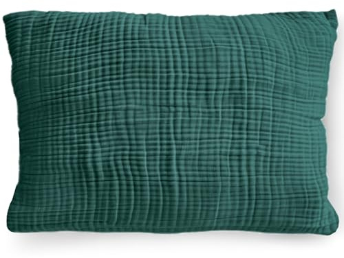 PinkZebra Bio-Musselin Kissenbezug 30 x 50 cm für Kinder & Erwachsene, ÖkoTex Zertifiziert, weicher Kopfkissenbezug GOTS-Zertifizierung, Kissenhülle, Malachit