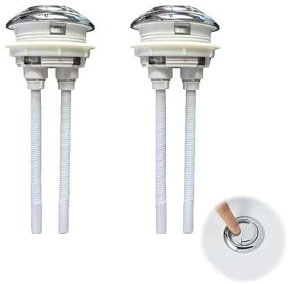 EuAcesry Bouton Chasse d'eau WC, 2 Pcs Boutons Poussoirs De Toilette Double Chasses Bouton, WC Réservoir Boutons de Chasse D'Eau de Rechange, Boutonde Toilette de Salle de Bain, Argent