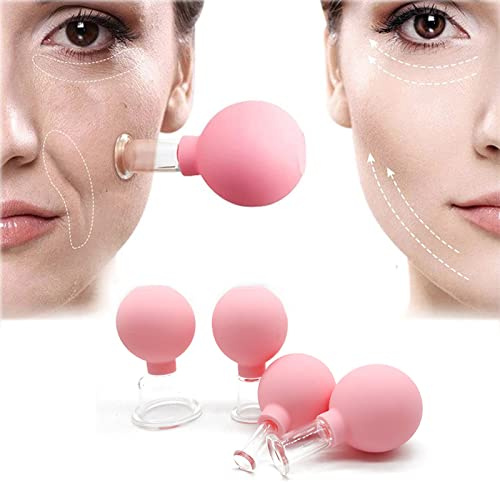 Schröpfgläser mit Saugball, 4 PCS Vakuum Massage Schröpfgläser mit Saugball für Jede Körperstelle - Schröpfen Gegen Verspannungen und Cellulite Schröpfset