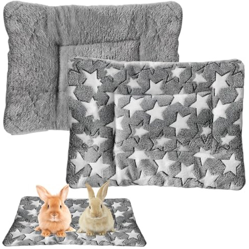 Rbleote 2 Katzendecke, Kaninchen Bett, Haustier-Schlafmatten, Weich und Flauschig, Leicht zu Verstauen, Geeignet für Kaninchen, Katzen, Meerschweinchen, Chinchillas Usw (35 X 25 cm)