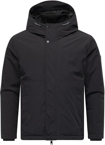 Ragwear Herren leichte wasserfeste kurze Winterjacke mit verstellbarer Kapuze und 2-Wege-Reißverschluss Saqon YOUMODO S-4XL