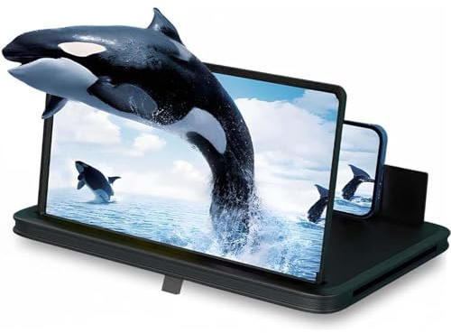 2026 3D Ultra HD Phone Screen Magnifier – Turn Your Mobile Into a Big Cinema! Foldable Screen Amplifier & Phone Projector for Smartphone/iPhone (Black, 14in)