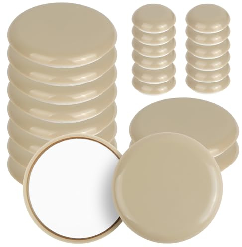 HOTUT 24 Stück Möbelgleiter selbstklebend, 25mm/58mm Profi Teppichgleiter, Möbelgleiter für Schwere Möbel und Stühle, Runde Möbelschieber für Teppich, Laminat, Böden, Parkett & Fliesen