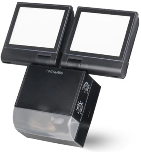 Timeguard LED200PIRBP LED Twin Head Floodlight Fitting with PIR 17W (Black)