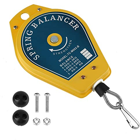 Fafeicy Bilanciatore a Molla Retrattile Portautensili in Plastica di Ferro da 0,5 a 1,5 Kg Supporto Sospeso per Bilanciatore a Molla con Raccordi per Postazioni di Lavoro di Produ