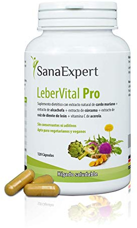 SanaExpert® LeberVital Pro – Pflanzlicher Leberkomplex mit Mariendistel, Artischockenextrakt, Kurkuma, Löwenzahn & Acerola Vitamin C – Leberreinigung & Entgiftung, 120 Kapseln, Made in Germany