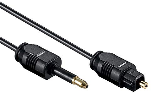 PerfectHD Toslink-kabel | 2,2 mm | optisk digital ljudkabel | Toslink-plugg/mini-toslink-kontakt (3,5 mm jack) | SPDIF | LWL vågsstege | 2,2 mm diameter | svart | Längd 3 meter