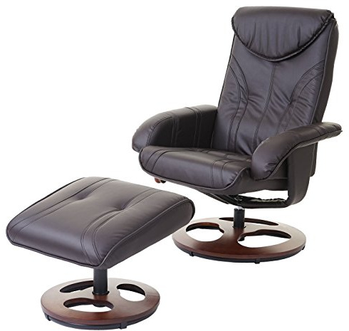 Mendler – Silla de relajación hwc-c46, sillón de televisión Taburete, Piel sintética ~ marrón