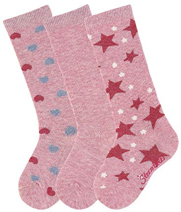 Sterntaler Mädchen Kniestrümpfe 3er-pack Herzen Socken