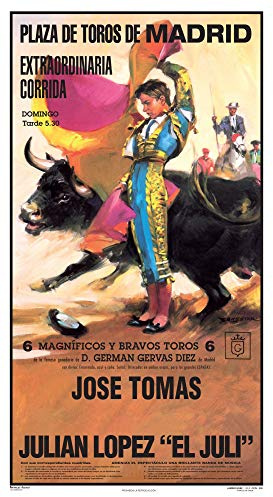 Cartel de toros - Personalizado 24 Carácteres - Plaza de Toros de Madrid - Extraordinaria Corrida - Jose Tomas - Julian Lopez El Juli