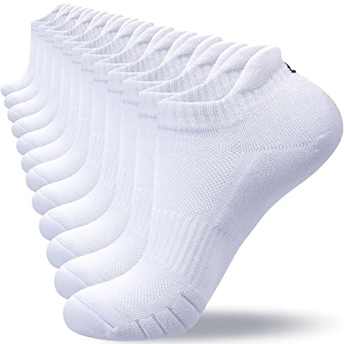 Natugloe Trainer Socks Cushioned Anti-Blister Ankle Socks Breathable Sports Running Athletic for Men Women 6 Pairs
